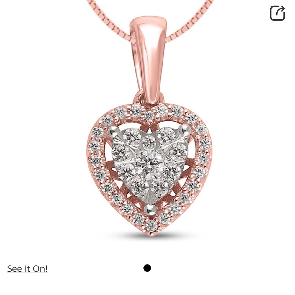 Kay Diamond Heart Necklace 1/4 ct tw 10K Two-Tone Gold